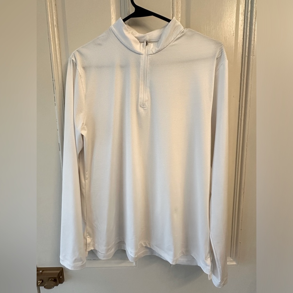 Nike Women’s Golf Shirt, Long Sleeve, 1/4 zip, White, Size L